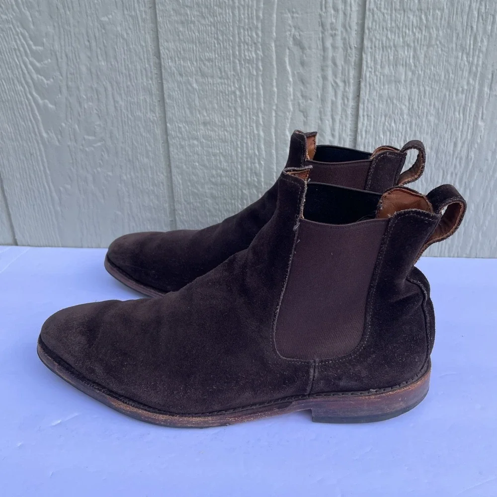 Allen Edmonds Liverpool Chelsea Dress Boot Mens 9.5 E 7525 Brown Suede‎ Leather